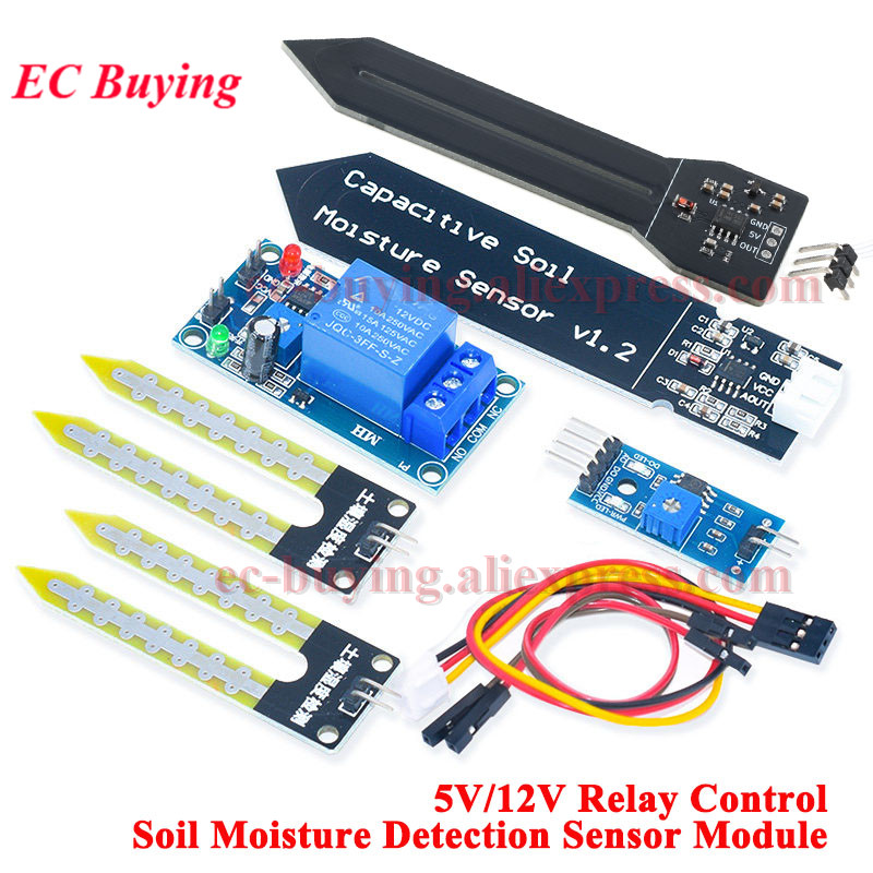 Soil Moisture Sensor Relay Module Arduino - Capacitive Soil Moisture Sensor Module Detection
