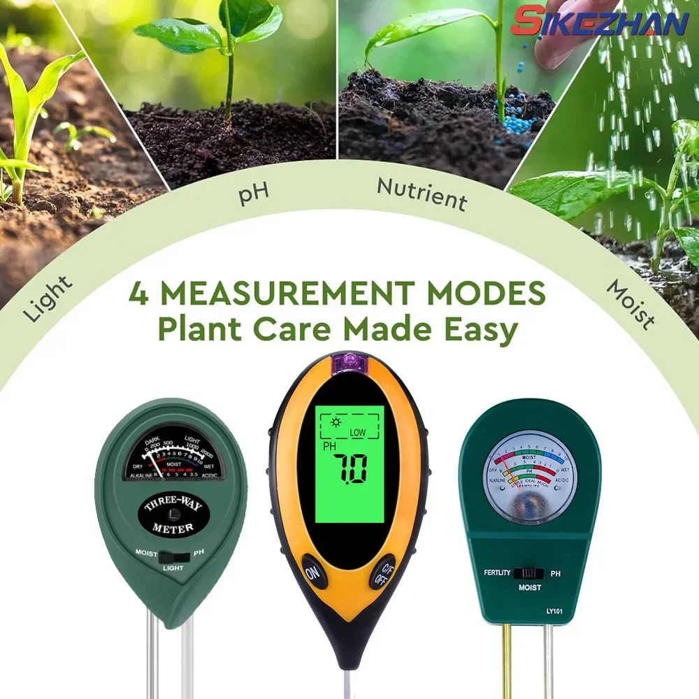 Soil Ph Meter 3 In 1 Moisture Sunlight - 3/4/ in 1 Soil PH Meter