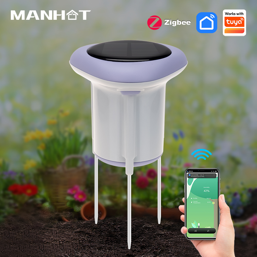 Smart Plant Sensor Soil Moisture Meter - Manhot Zigbee Smart Solar Soil Sensor