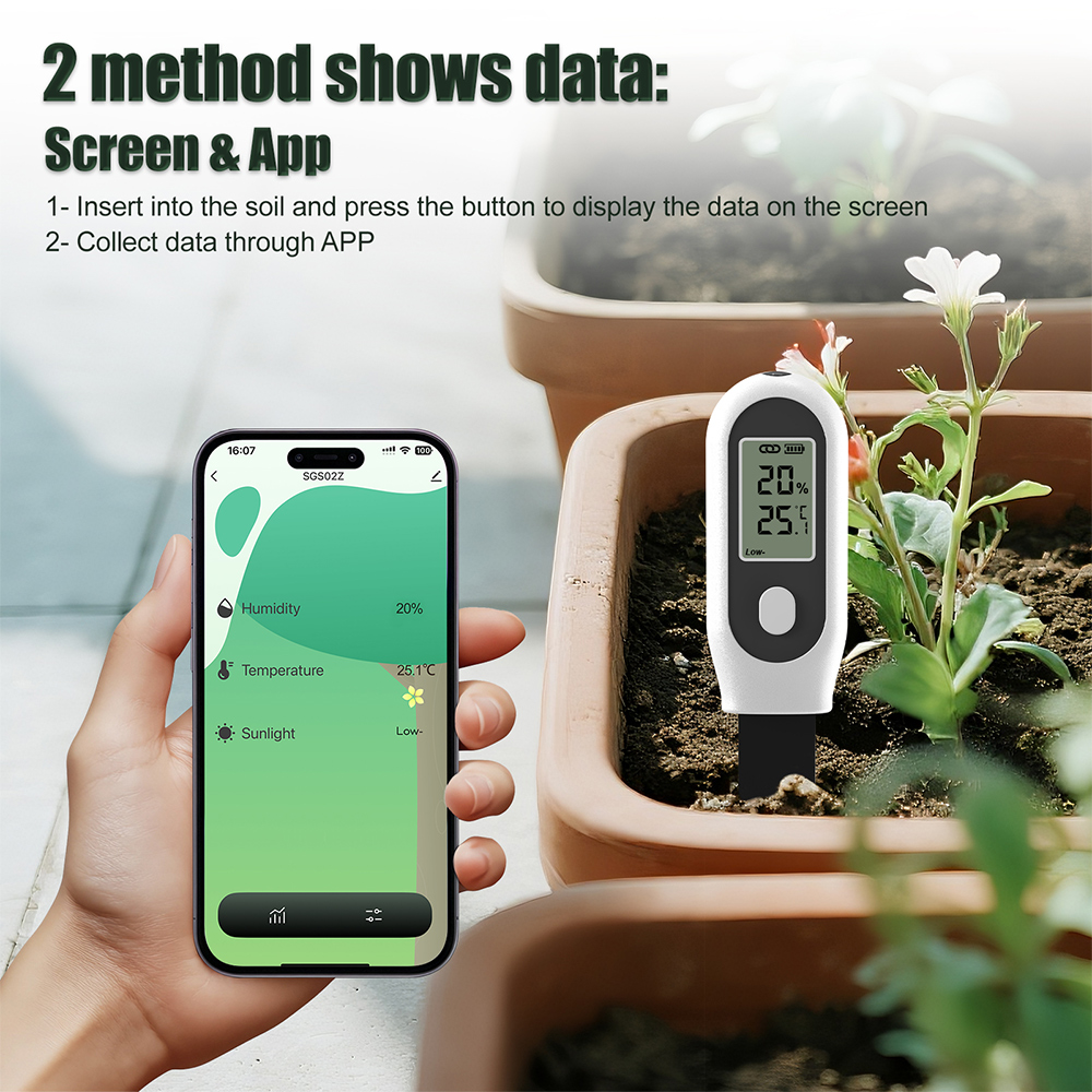 Tuya Zigbee Soil Moisture Temperature Sensor - 3 in 1 Soil Tester Zigbee