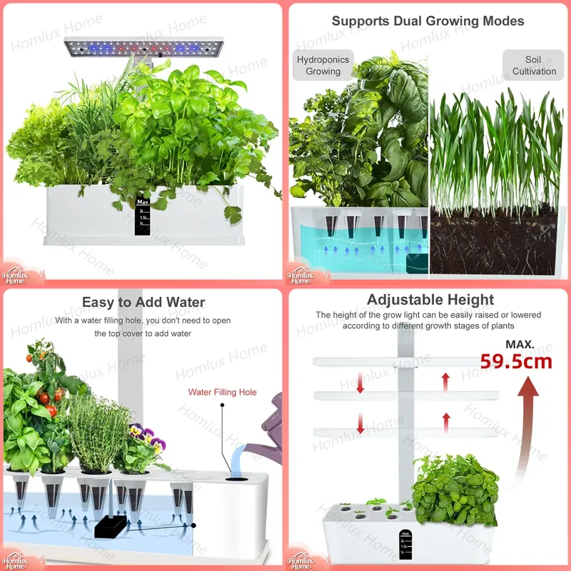 Indoor Herb Garden Grow Light Smart Kit - Hydroponic Growing System Indoor Herb Garden