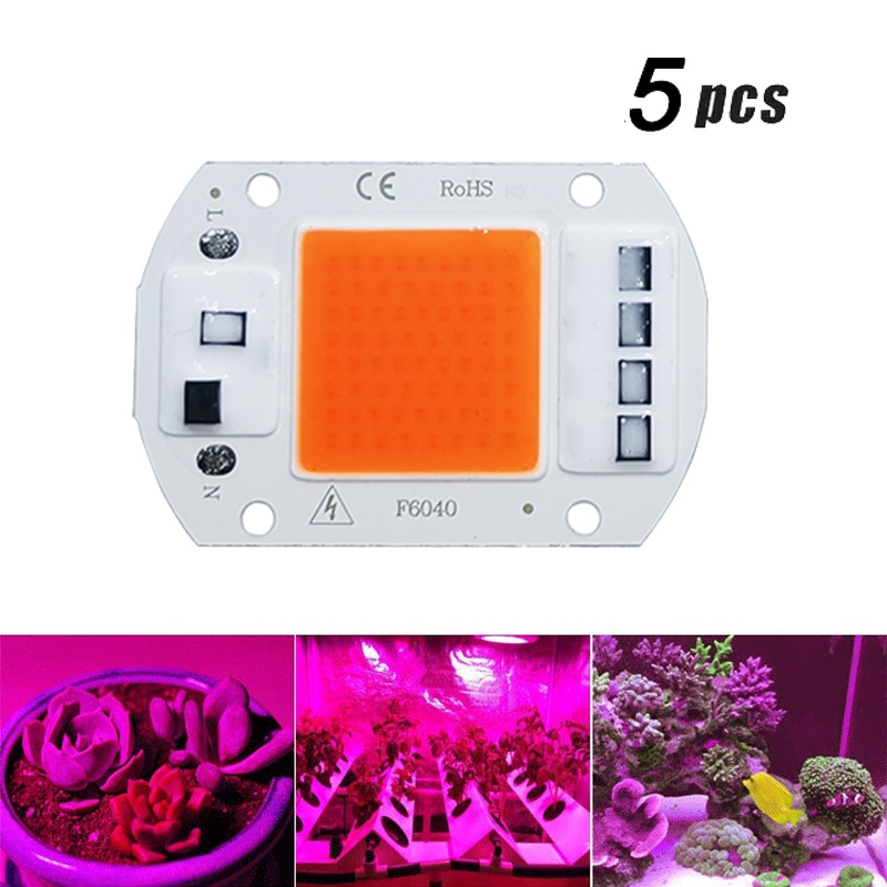 Plant Grow Light Full Spectrum Clip On - 5Pcs LED Grow COB Light Chip
