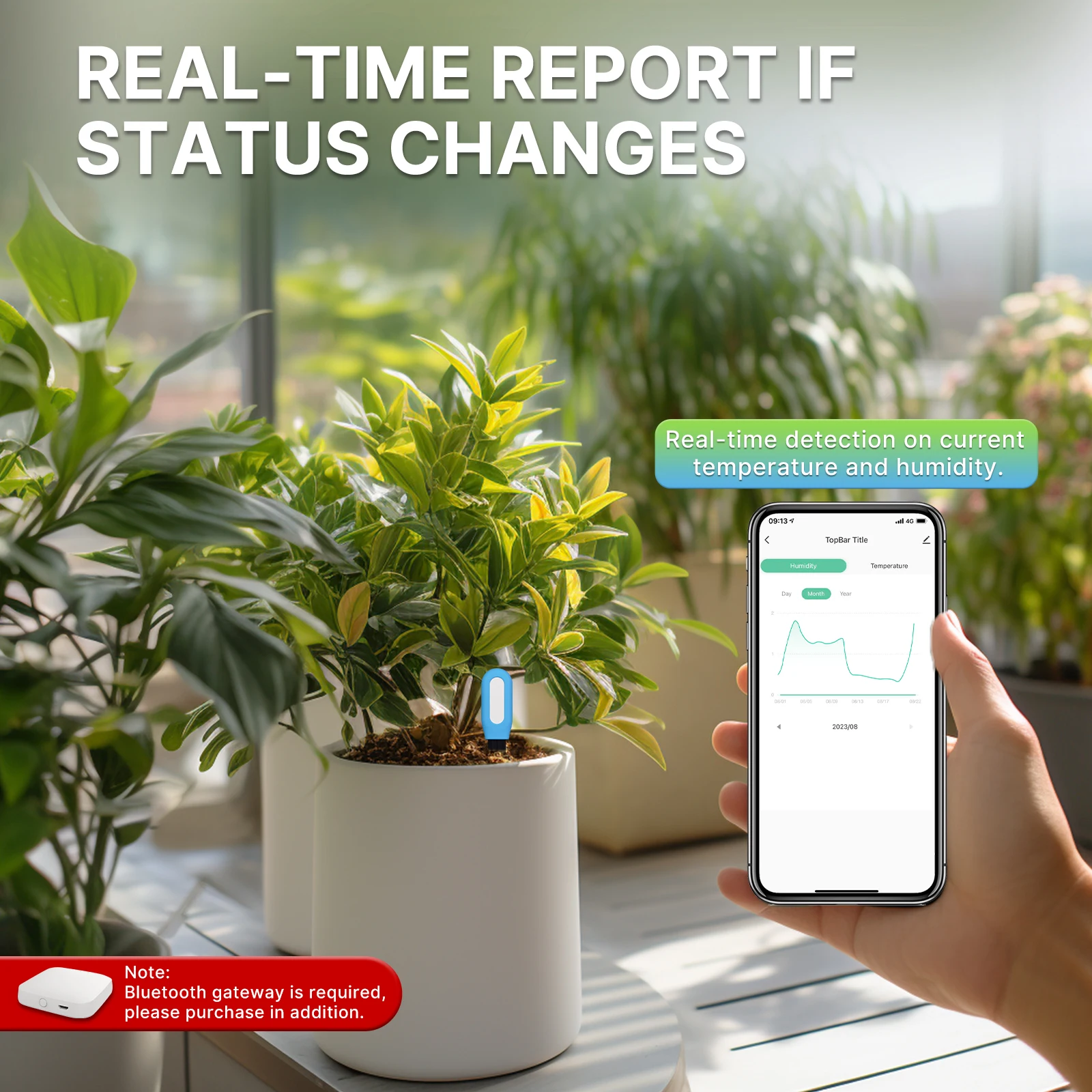 MOES Smart Bluetooth Soil Test - Smart Plant Sensor Soil Moisture Meter 评论和价格