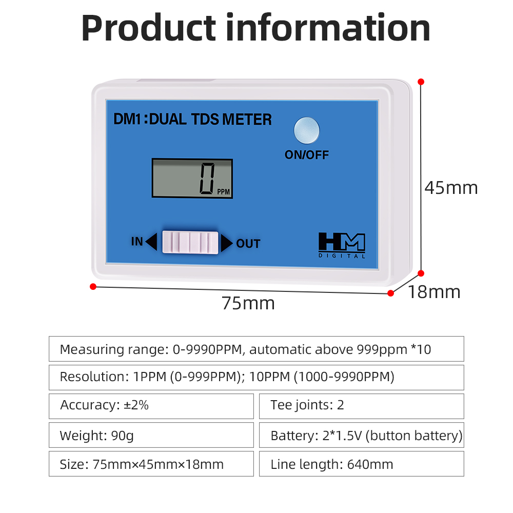 Dual Probe Water TDS Meter EC  - Hydroponic Ec Tds Conductivity Meter Probe 评论和价格