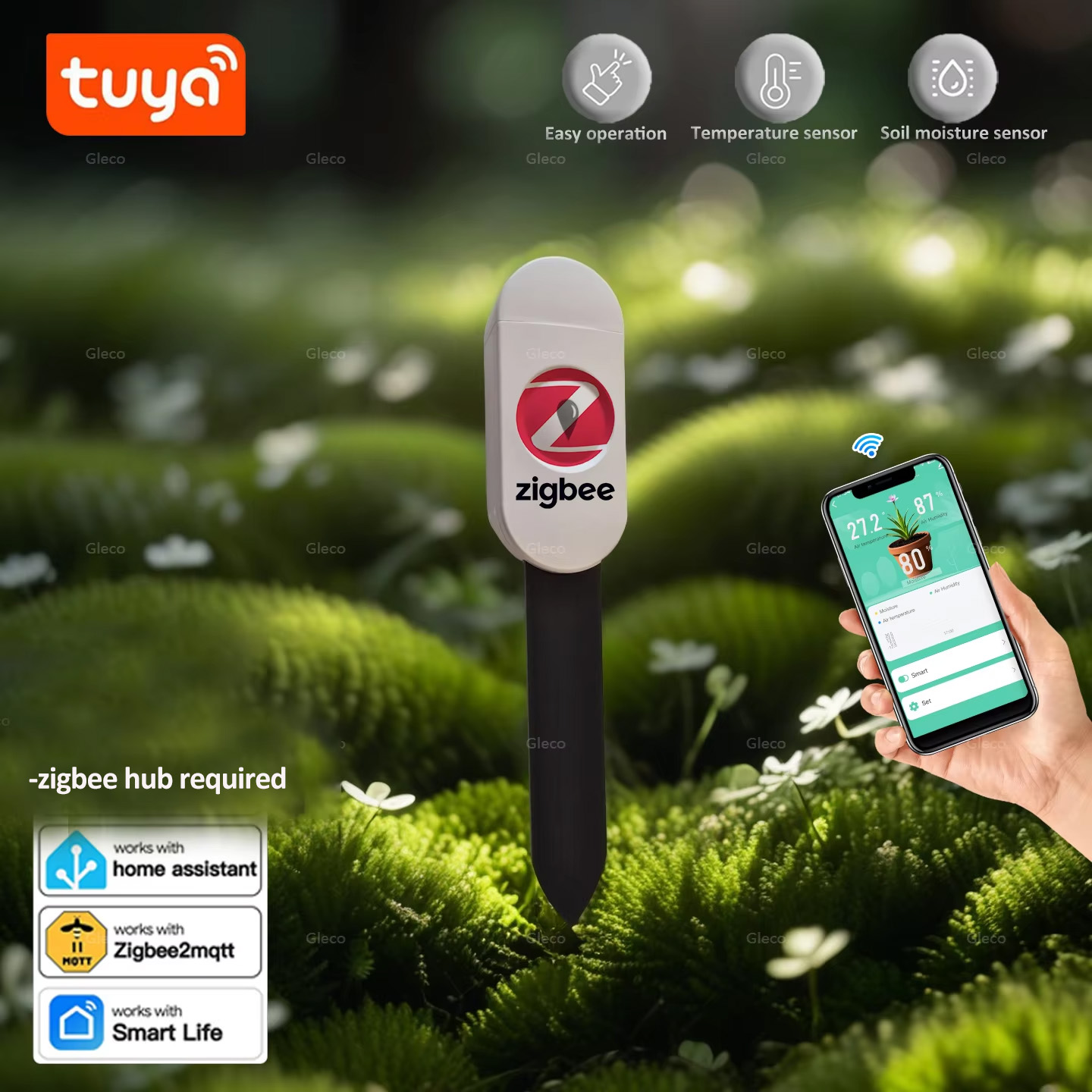 Tuya Smart Life Zigbee Soil Mo - Tuya Zigbee Soil Moisture Temperature Sensor 评论和价格