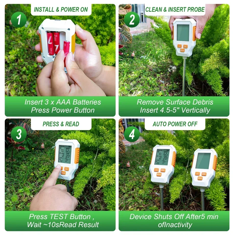 2026 LCD Display Soil Detector - Soil Ph Meter 3 In 1 Moisture Sunlight 评论和价格
