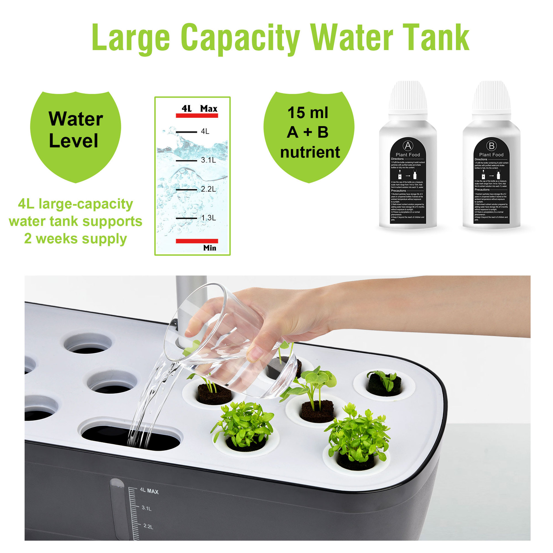 Hydroponic Growing System Indo - Indoor Herb Garden Grow Light Smart Kit 评论和价格