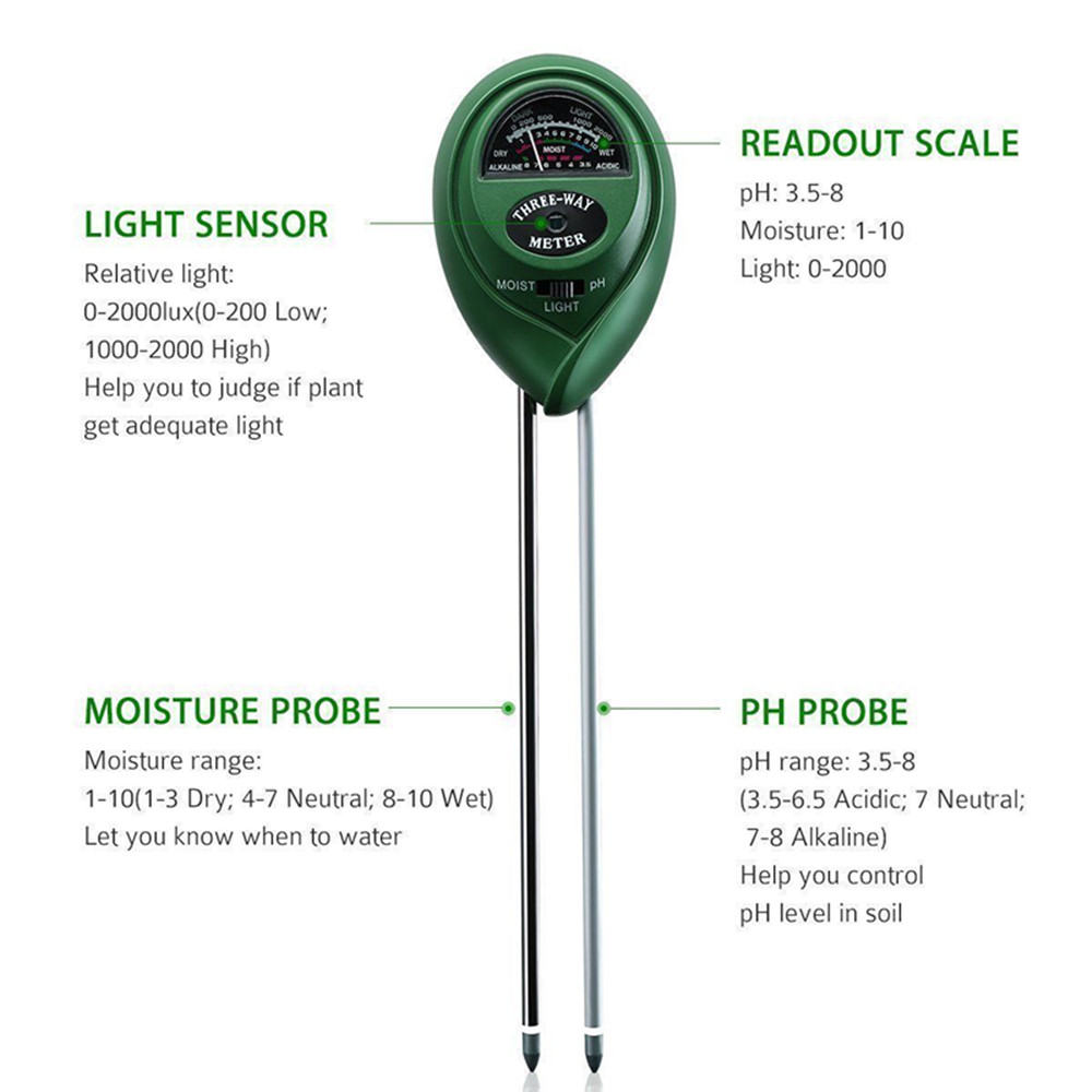 3 in 1 Soil PH Meter Sunlight  - Soil Ph Meter 3 In 1 Moisture Sunlight 评论和价格