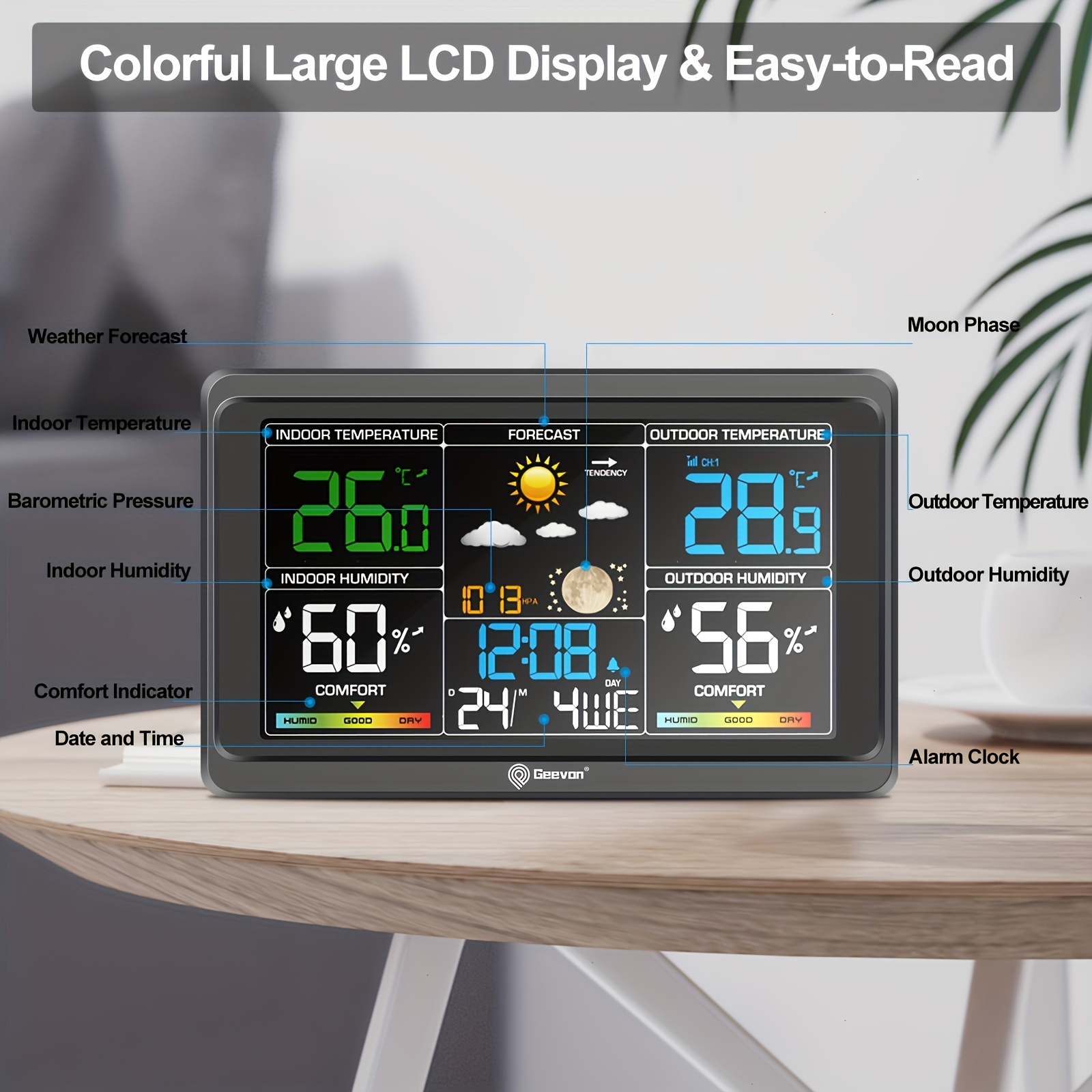 Geevon Digital Weather Station - Wireless Weather Station Indoor Outdoor 评论和价格