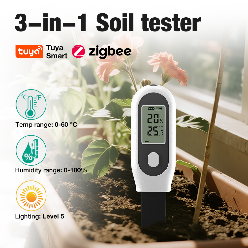 3 in 1 Soil Tester Zigbee Smar - Tuya Zigbee Soil Moisture Temperature Sensor 评论和价格