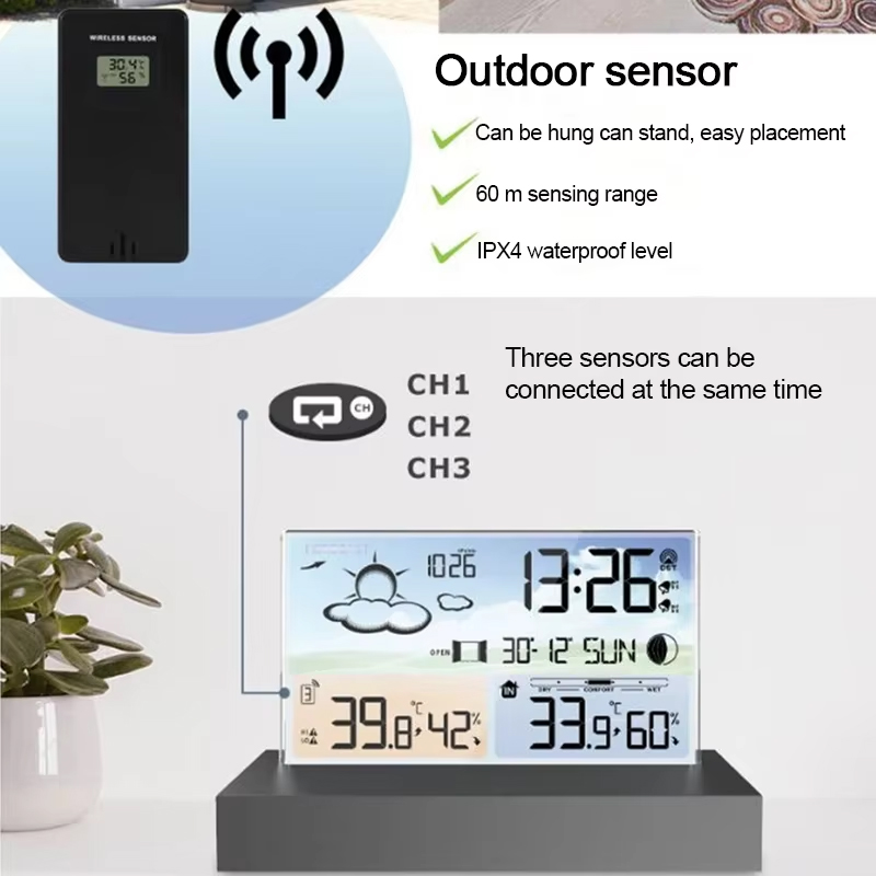 Transparent Weather Station In - Wireless Weather Station Indoor Outdoor 评论和价格