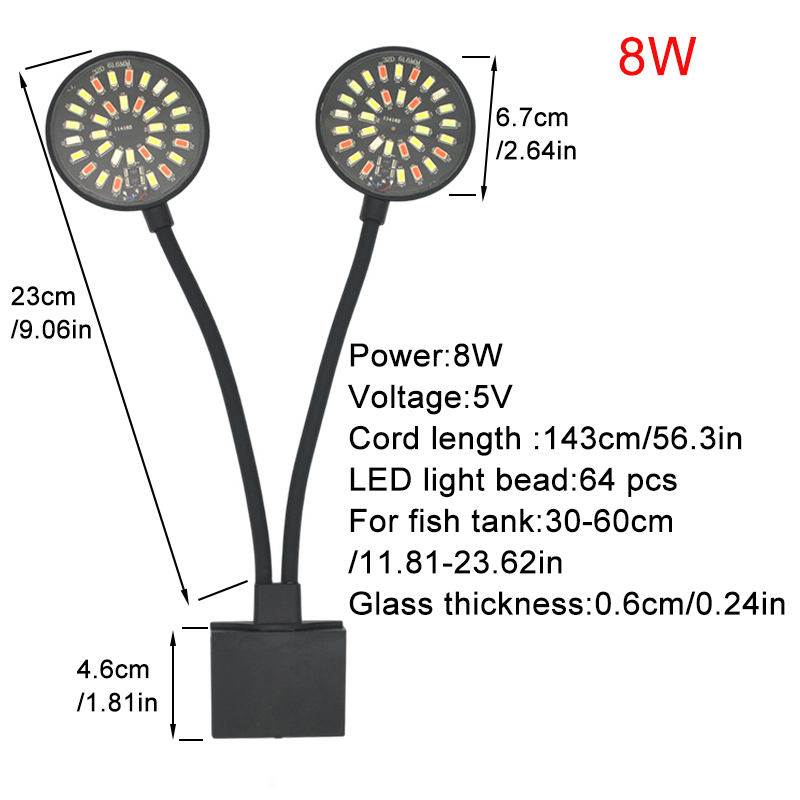 USB Aquarium LED Light Fish Ta - Plant Grow Light Full Spectrum Clip On 评论和价格