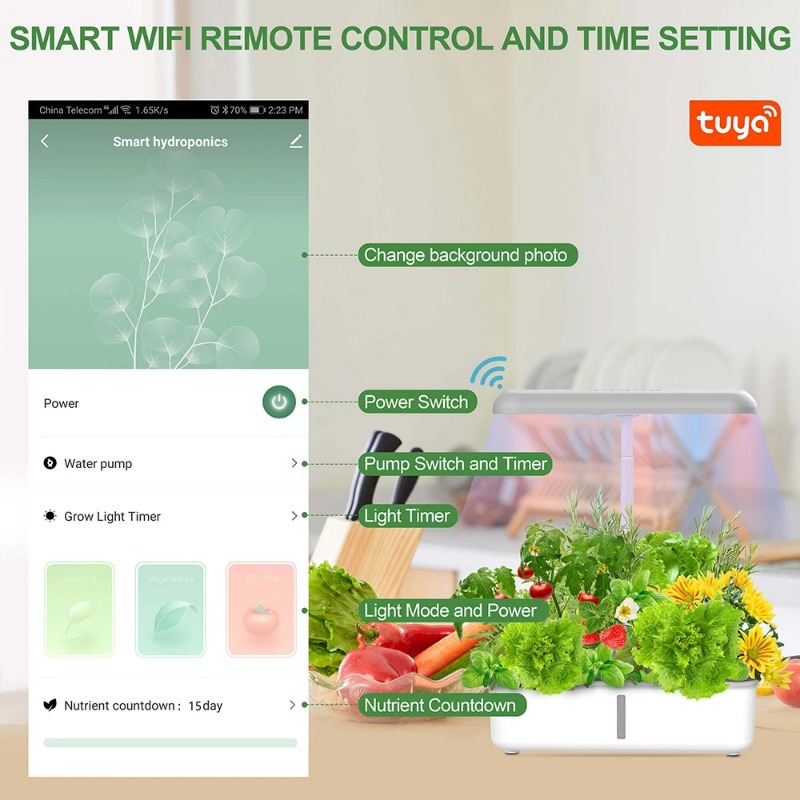 Tuya Wifi Hydoponics Growing S - Indoor Herb Garden Grow Light Smart Kit 评论和价格