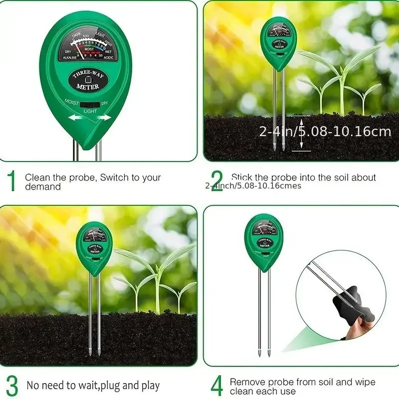 3 In 1 Moisture Sunlight PH Me - Soil Ph Meter 3 In 1 Moisture Sunlight 评论和价格