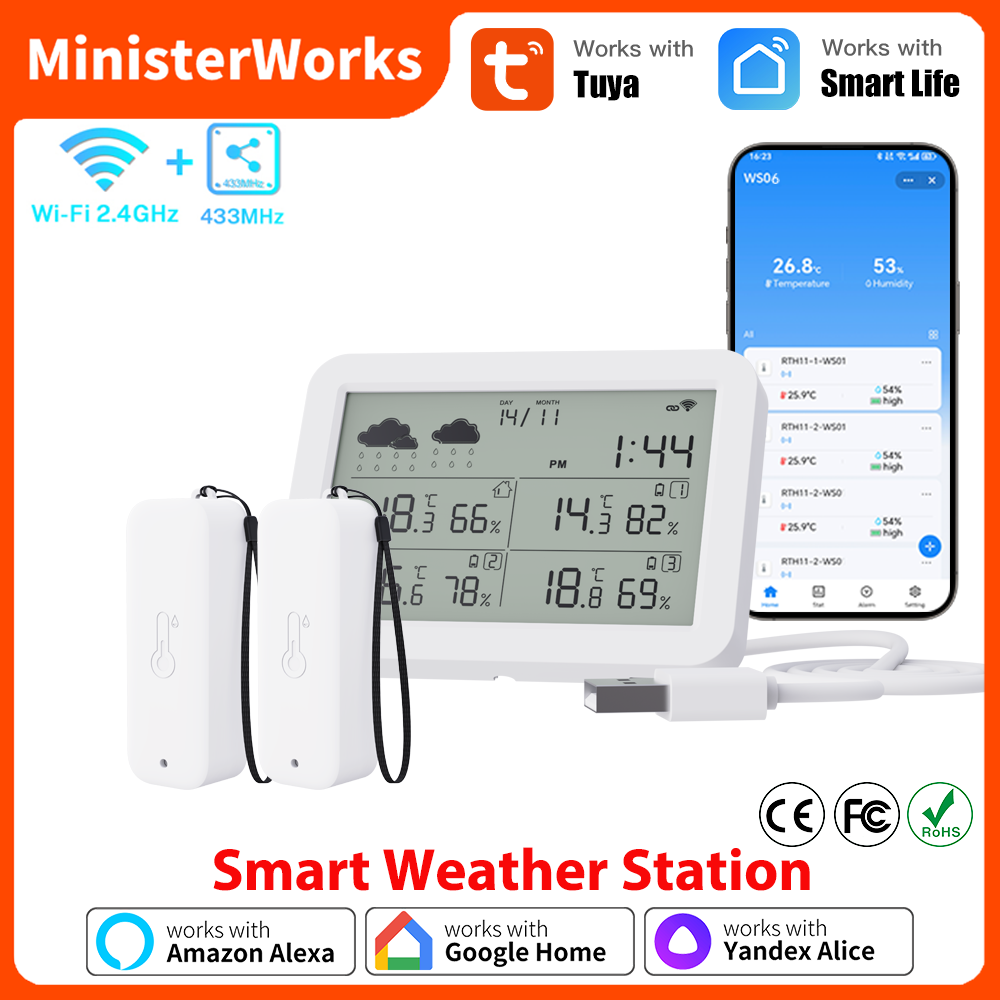 Tuya WiFi Weather Station RF43 - Wireless Weather Station Indoor Outdoor 评论和价格