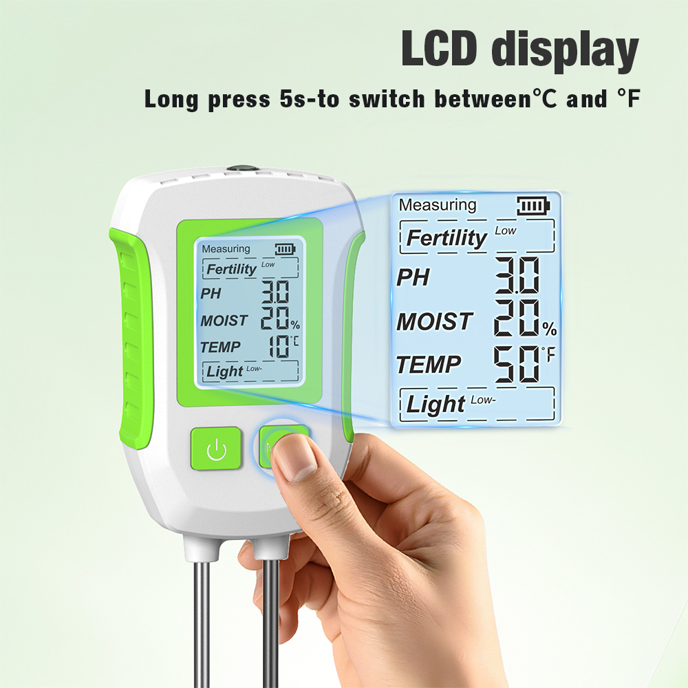 LCD Backlight Soil Tester 3/5  - Soil Ph Meter 3 In 1 Moisture Sunlight 评论和价格
