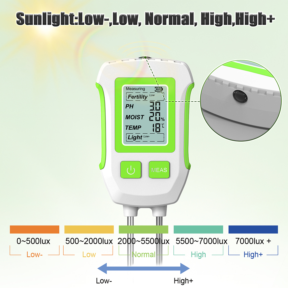 LCD Backlight Soil Tester 3/5  - Soil Ph Meter 3 In 1 Moisture Sunlight 评论和价格