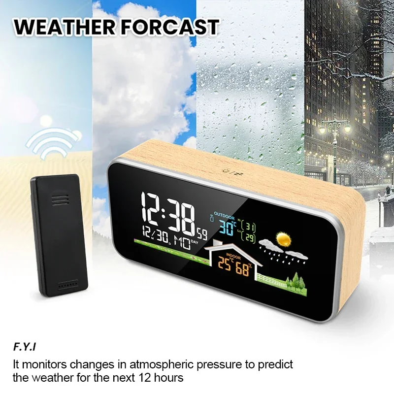 Wooden Wireless Weather Statio - Wireless Weather Station Indoor Outdoor 评论和价格