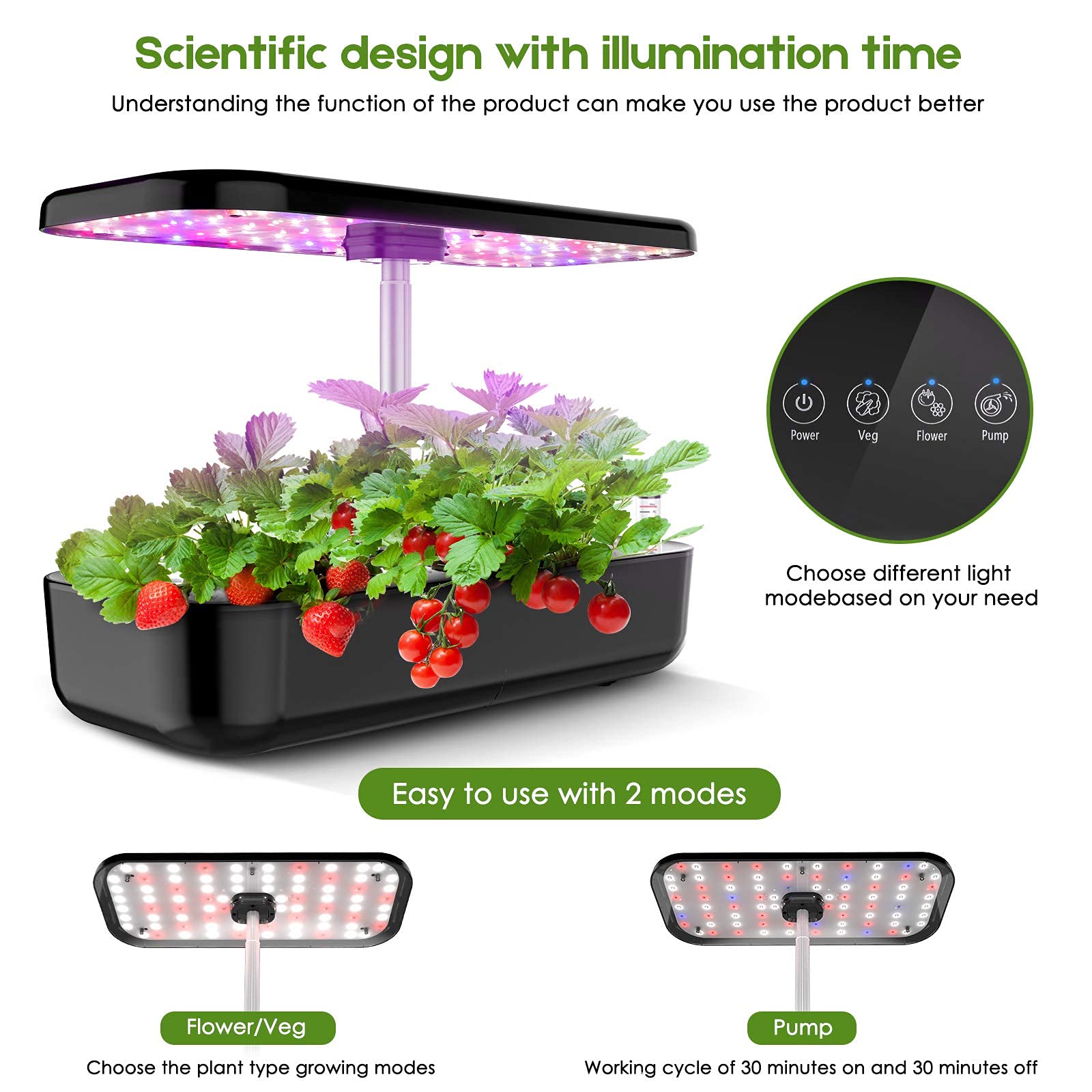 Hydroponics Growing System 12  - Indoor Herb Garden Grow Light Smart Kit 评论和价格