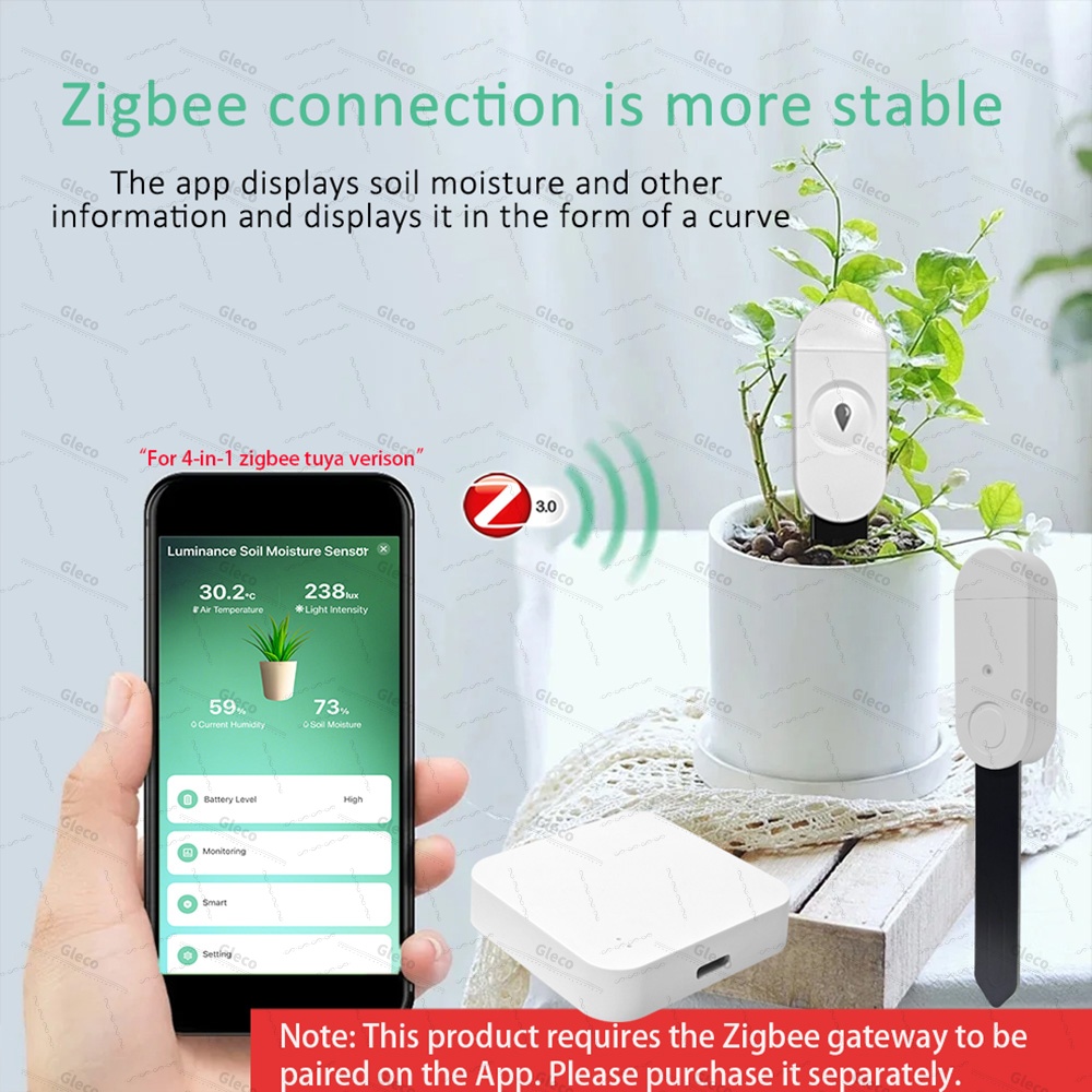 Zigbee Soil Sensor Moisture Te - Tuya Zigbee Soil Moisture Temperature Sensor 评论和价格
