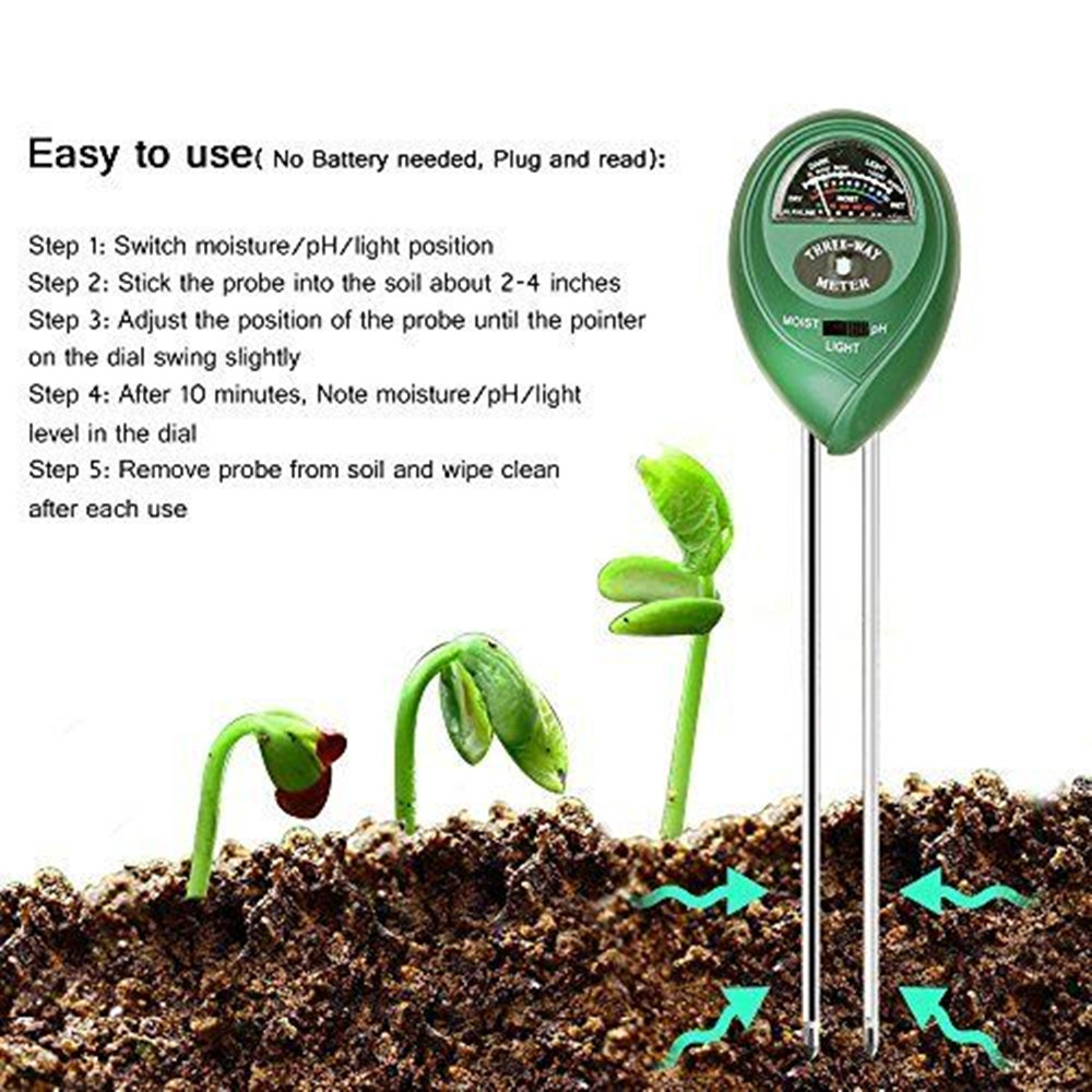 3 in 1 Soil PH Meter Sunlight  - Soil Ph Meter 3 In 1 Moisture Sunlight 评论和价格